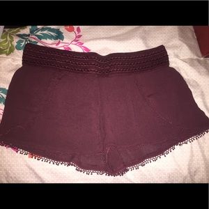 maroon shorts